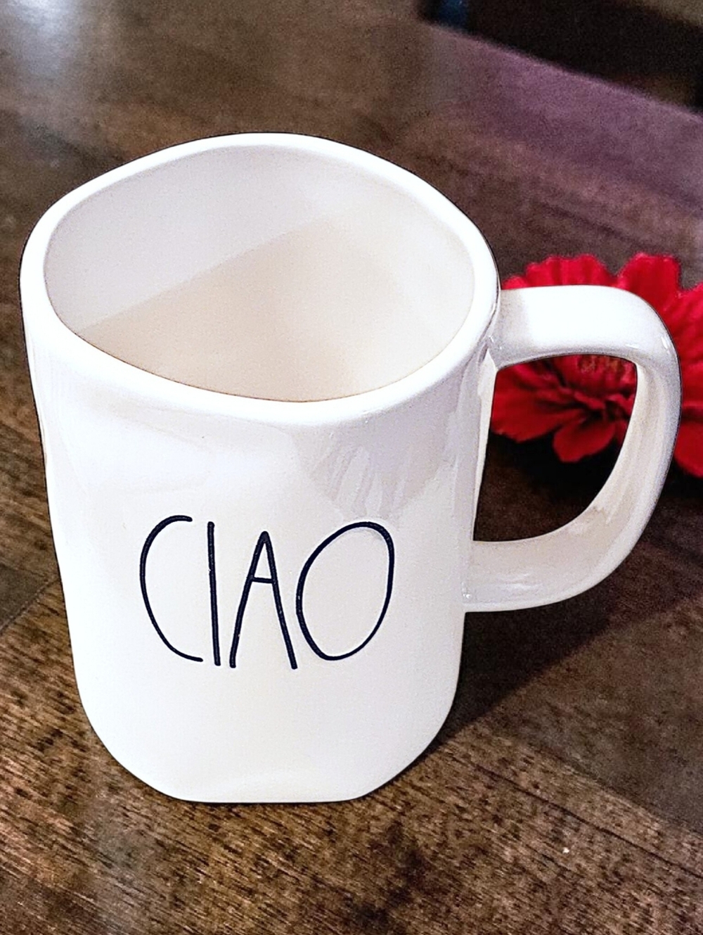 Rae Dunn Artisan Collection White Ceramic Ciao Italian Coffee Mug